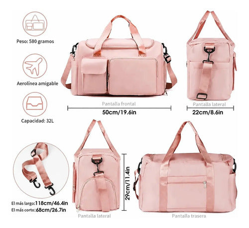 Bolsa De Viaje Con Espacio Para Calzado Y Bolsa Contra Negro