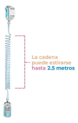 Correa Antipérdida Para Niños De 2.5 M Con Cierre De Llave Azul