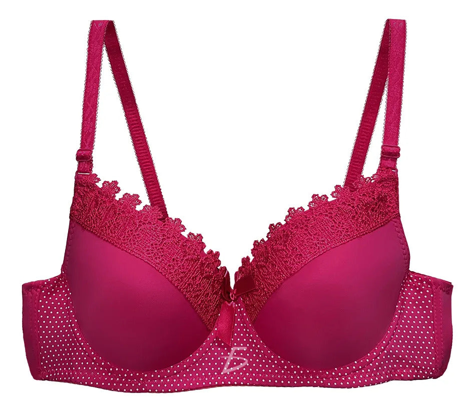 Brasier Con Encaje De Copa Completa Fucsia M