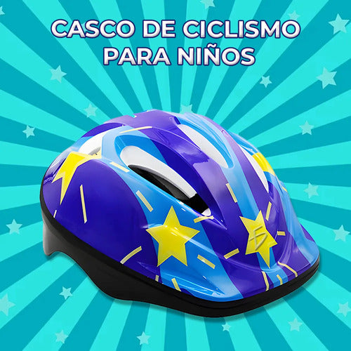 Casco Niños Y Niñas Bicicleta Scooter Patines Patineta Azul P
