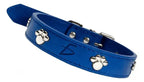 Collar De Perro De Cuero Resistente De Talla L 45 Cm Con Azul