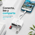 Lector de tarjetas SD y TF con USB-C y para Lightning