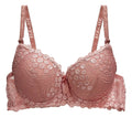 Brasier con encaje de copa completa coral M