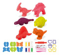 Kit de plastilina de 6 colores con moldes de dinosaurios