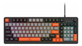 Teclado gamer USB con perilla multimedia y luz arcoíris
