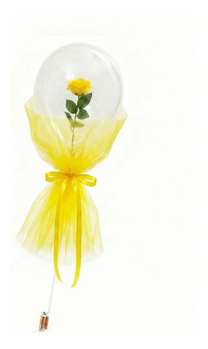 Rose Bouquet Con Luz Led Luminoso Navidad Decora Regalo Amarillo