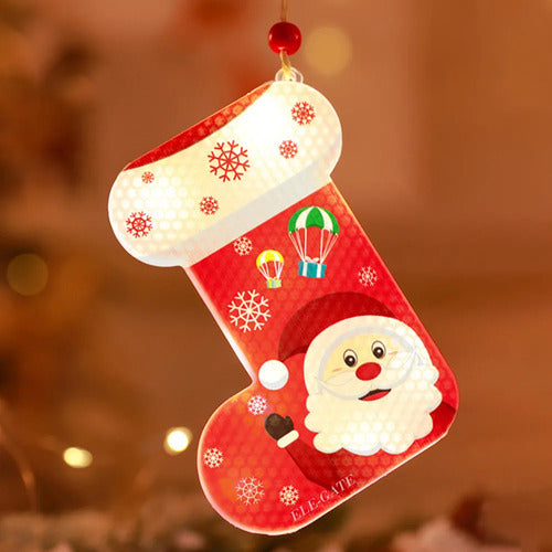 Colgante luminoso de luz LED con motivos de Navidad con blanco
