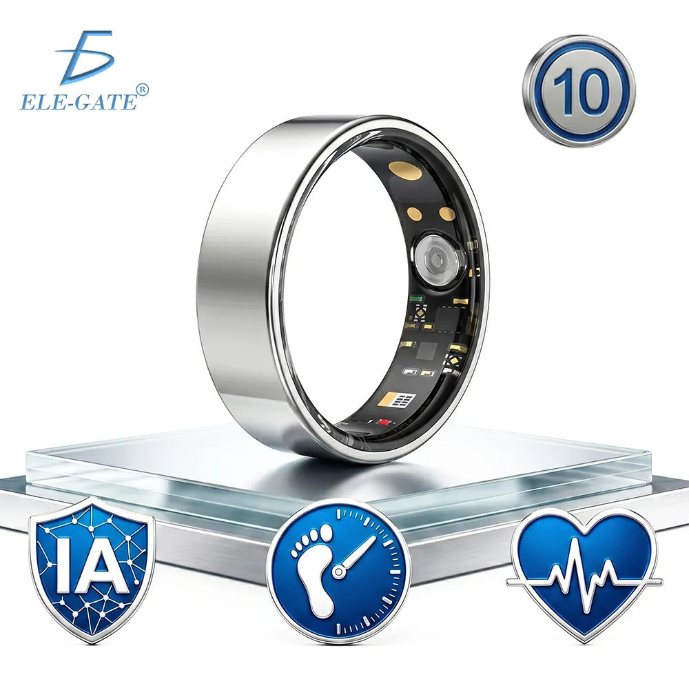 Anillo inteligente titanio plata talla 10