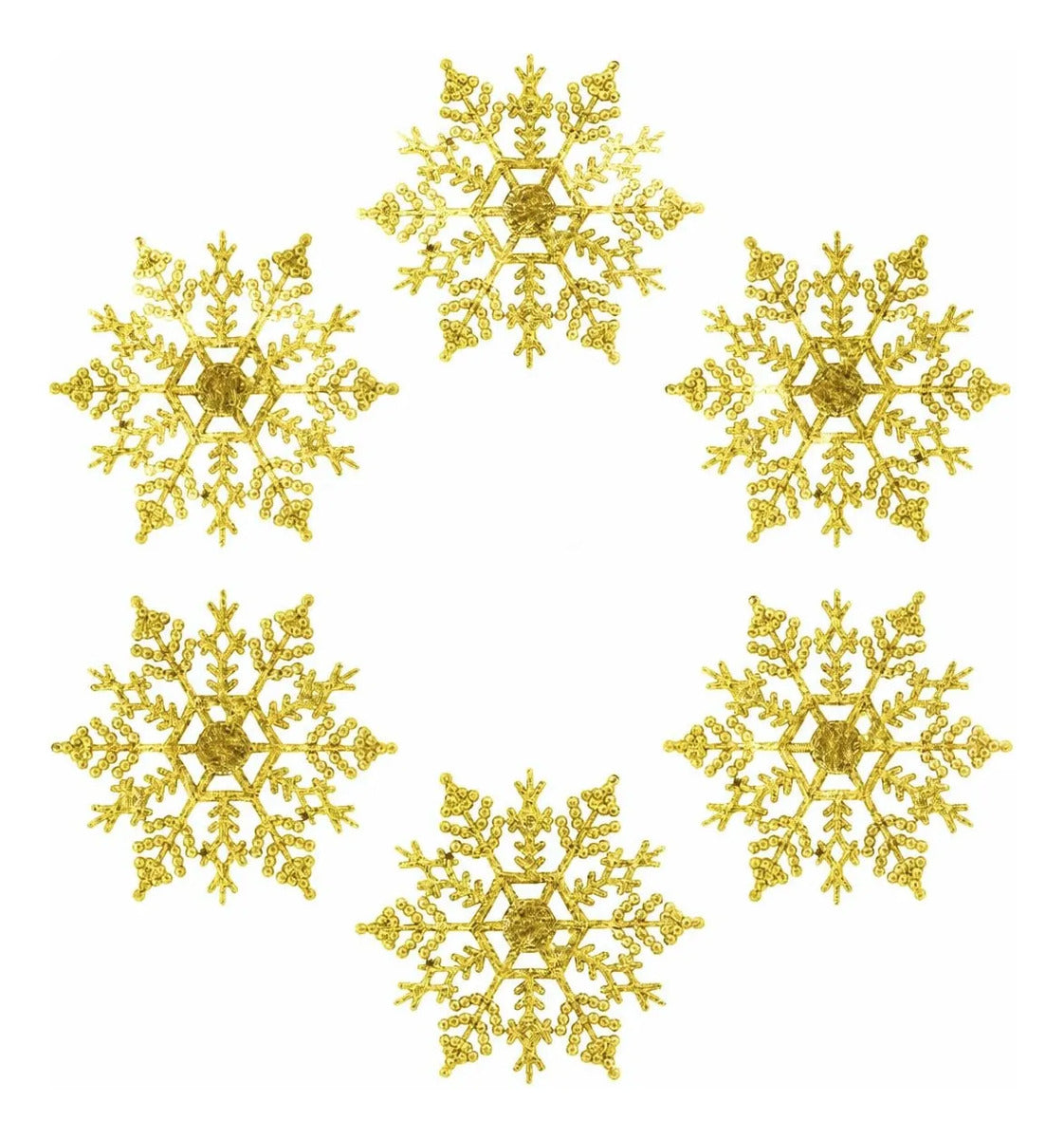 Decoración en forma de copo de nieve con brillantina