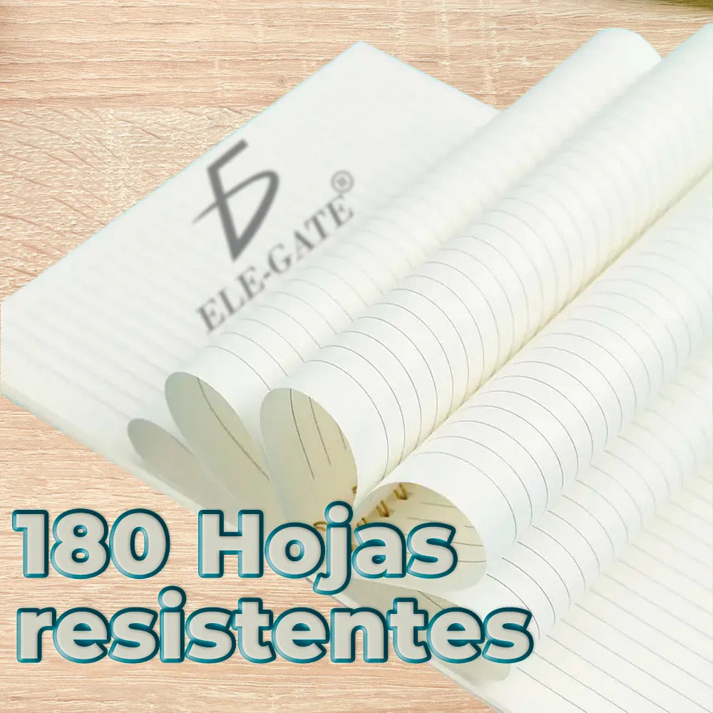 Cuaderno De Pasta Grueso De 180 Hojas Rayadas Con Espiral