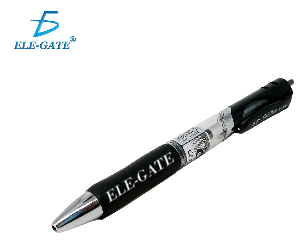 Pluma retráctil de gel azul punto medio azul