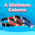 Collar De Perro De Cuero Resistente De Talla L 45 Cm Con Marrón