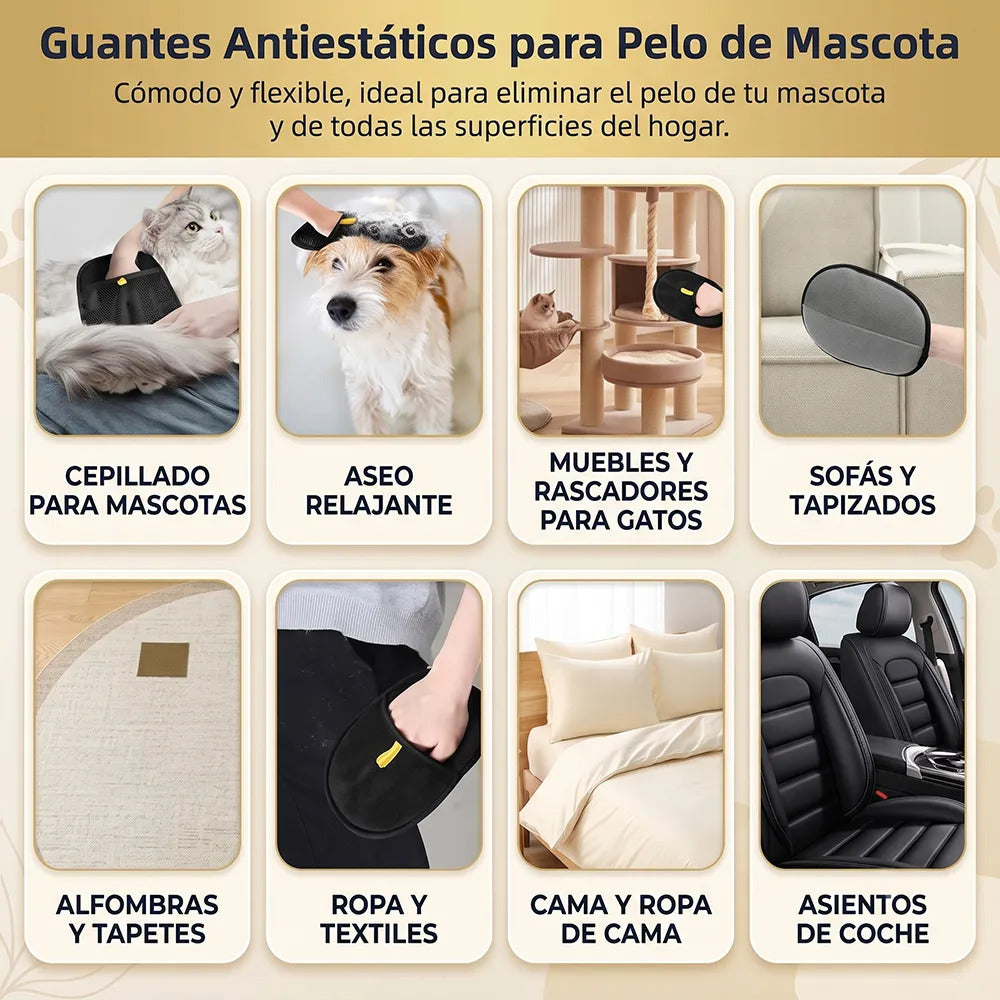 Guante Antiestático Quita Pelo De Mascotas Reutilizable 20