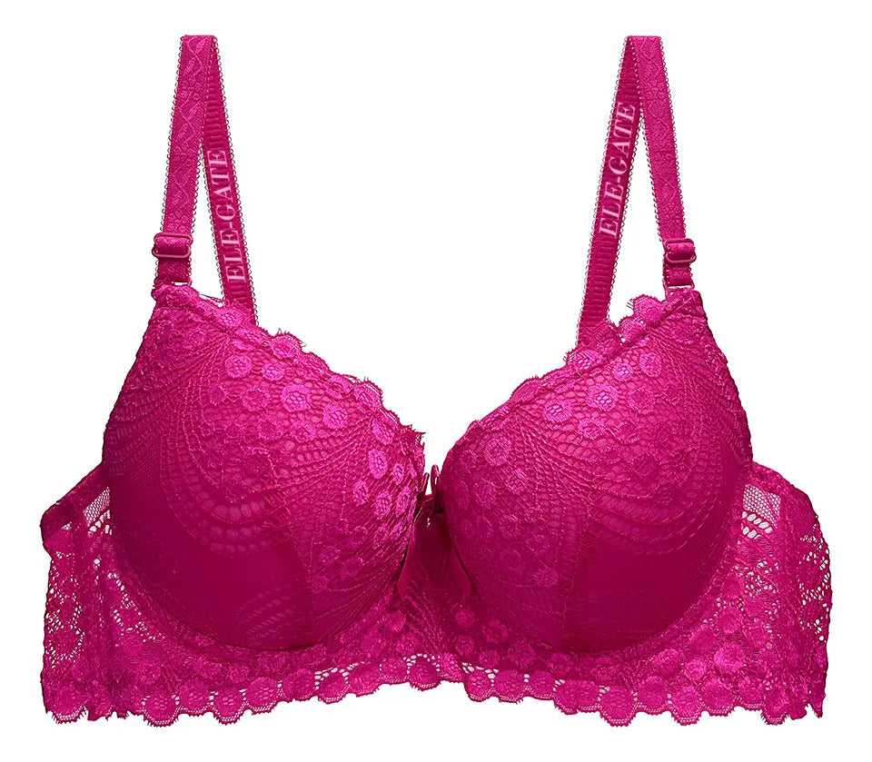 Brasier Con Encaje De Copa Completa Fucsia M