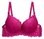 Brasier Con Encaje De Copa Completa Fucsia M