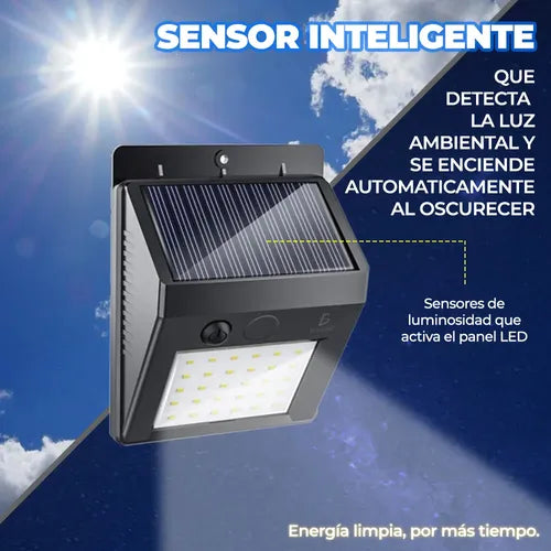 Lámpara Solar Led Exterior Con Sensor De Luz Para Jardín