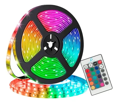 Tira De Luz Led Rgb 5050 Con Control De 5 Metro