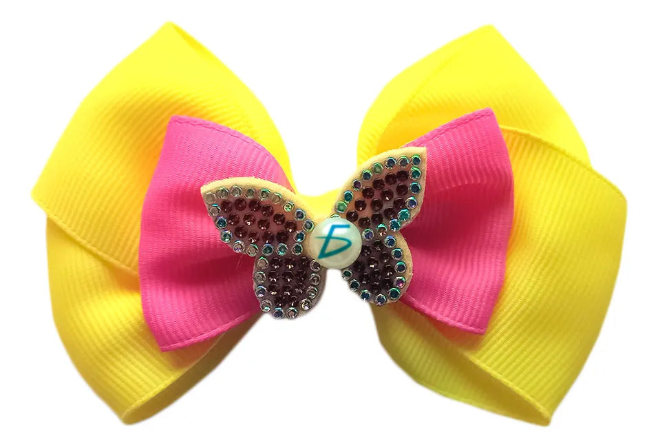 Par De Moños Estilo Coquete Con Broche Decorado Con