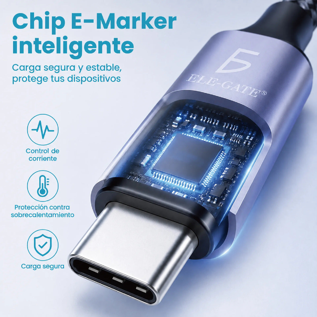 Cable Usb-c A Usb-c 100w Pd Carga Rápida Y Transferencia Violeta Metálico