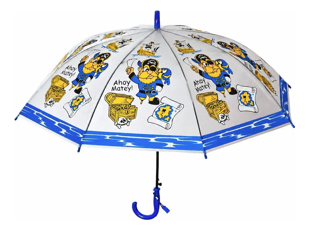 Paraguas Trasparente Impermeable Con Diseño De Piratas