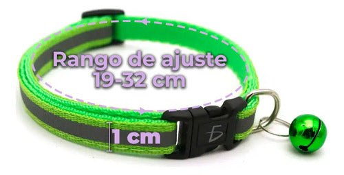 Collar Reflectante Con Campana Para Mascotas Ajustable