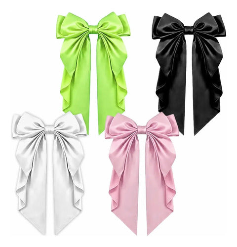 Moño Gigante 40 Cm Con Clip En 4 Colores Vibrantes Rosa