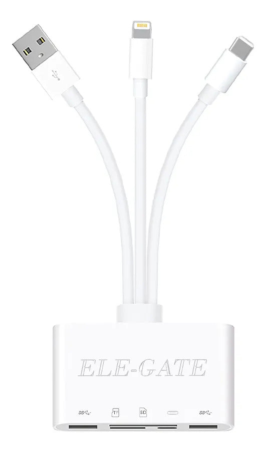 Lector De Tarjetas 5 En 1 Con Adaptador Otg Usb Usb-c Y
