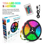 Tira De Luz Led Rgb 5050 Con Control De 5 Metro