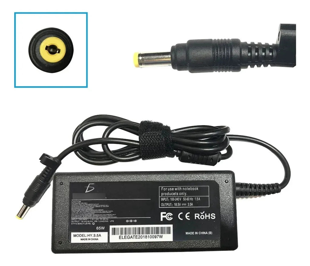 Cargador Para Laptop Hp 18.5 V 3.5 A Punta Amarilla