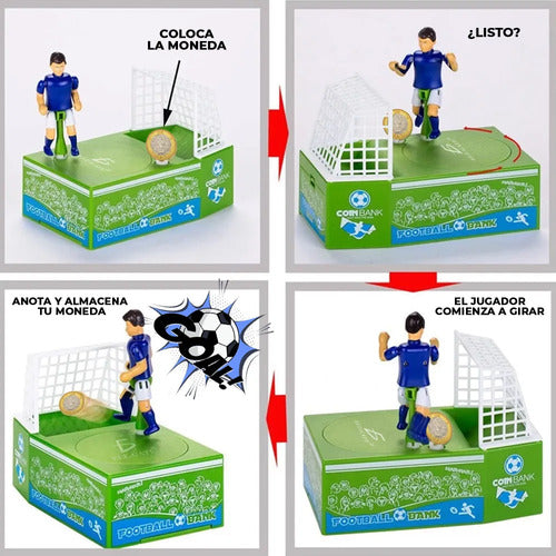 Alcancia Electronica De Cancha Futbol Jugador Patea Monedas