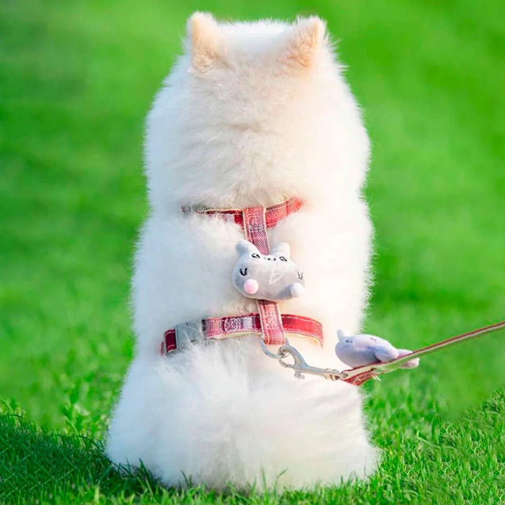 Arnés Cute Antiescape Ajustable Para Mascotas Paseos Seguros Rosa