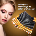 Kit De Pinceles De Maquillaje Profesional - 20 Unidades Negro Y Dorado