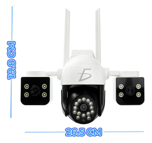 Cámara De Seguridad Wifi 3 Lentes 4mp Hd 360 Exterior