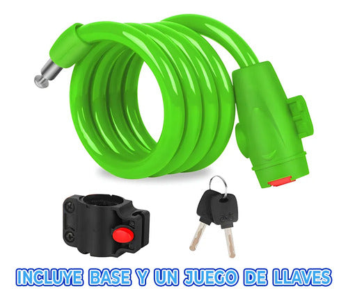 Candado Antirrobo 110 Cm Para Bicicleta Con Cable Plástico