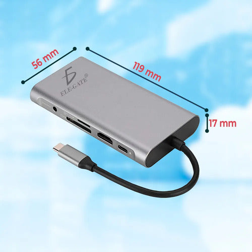 Hub Usb-c 11 En 1 Con Hdmi Vga Lan 1000m Y Usb 3.0