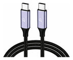 Cable USB-C a USB-C 100W pd carga rápida y transferencia violeta metálico