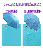 Paraguas Magico Sombrilla Que Cambia Color Con La Lluvia Azul