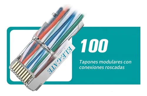 Conectores Rj45 Cat7 Pass Through Blindados 100 Piezas