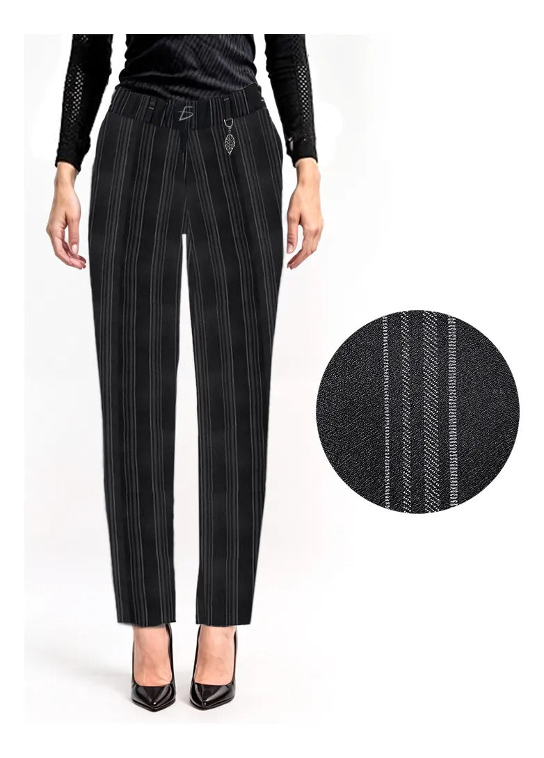 Pantalón Negro De Vestir Cuatro Diseños Diferentes Negro M