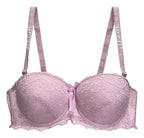Brasier con encaje de flores copa completa rosa M