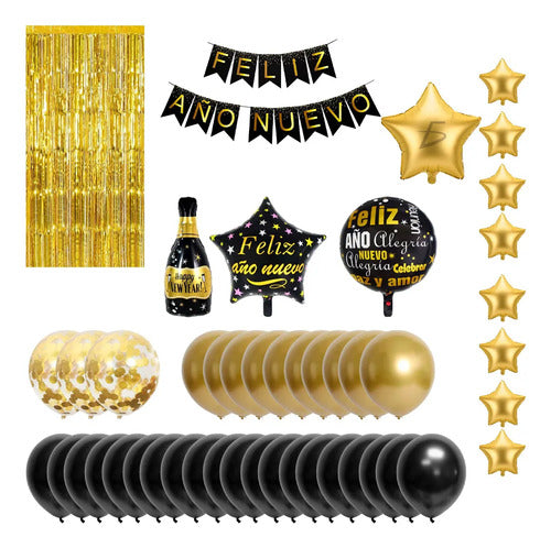 Set De Globos De Fiesta Año Nuevo Elegancia Para Celebrar