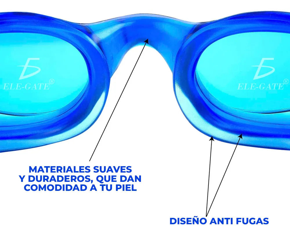 Gafas Impermeable Silicona Natación Anti-niebla Anti-uv