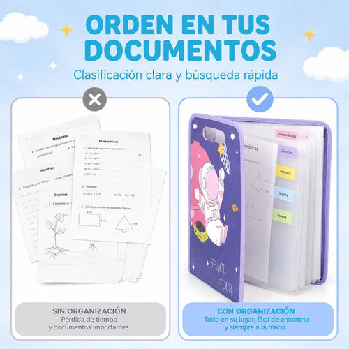 Carpeta Organizadora A4 De 12 Compartimentos Diseño De Verde