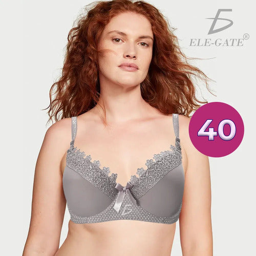 Brasier Con Encaje De Copa Completa Negro M