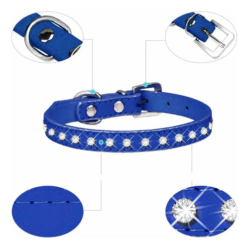 Collar Para Mascotas Grandes Ajustable Con Diamantes De