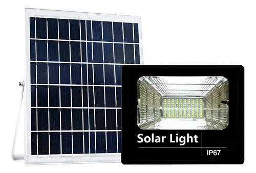 Reflector Led 25w C/ Panel Solar-control Luz Blanca Exterior