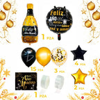 Kit De Globos Para Año Nuevo - Botella De Champán Y Estrella
