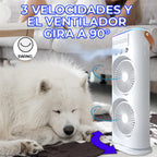 Ventilador de torre doble con nebulización con base
