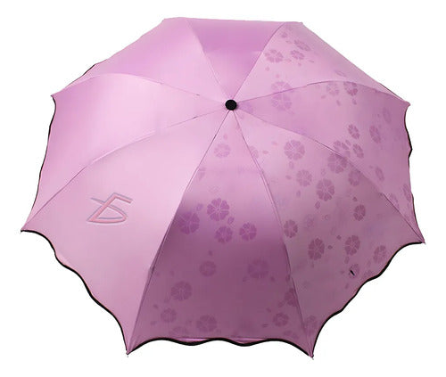 Paraguas Magico Sombrilla Que Cambia Color Con La Lluvia Rosa
