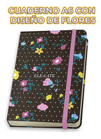 Cuaderno Con Flores Estilo Coquete Con 75 Hojas Rayadas
